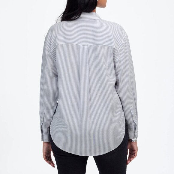 [NWT] Madewell Drapey Long-Sleeve Popover Shirt in Stripe - Picture 6 of 6
